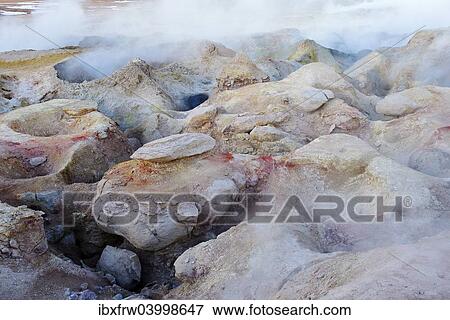 "Geyser field, used geothermally, dried up, fumarole, Sol de Manana, Altiplano, Bolivia, South America" View Large Photo Image Stock Photo - "Geyser field, used geothermally, dried up, fumarole, Sol de Manana, Altiplano, Bolivia, South America". Fotosearch