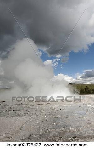 "Geyser, hot spring, steam, Clepsydra Geyser, Lower Geyser Basin, Yellowstone National Park, Wyoming, USA, United States of America, North America" View Large Photo Image Stock Photo - "Geyser, hot spring, steam, Clepsydra Geyser, Lower Geyser Basin, Yellowstone National Park, Wyoming, USA, United States of America, North America". Fotosearch