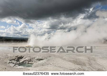 "Geyser, hot spring, steam, Clepsydra Geyser, Lower Geyser Basin, Yellowstone National Park, Wyoming, USA, United States of America, North America" View Large Photo Image Stock Photography - "Geyser, hot spring, steam, Clepsydra Geyser, Lower Geyser Basin, Yellowstone National Park, Wyoming, USA, United States of America, North America". Fotosearch