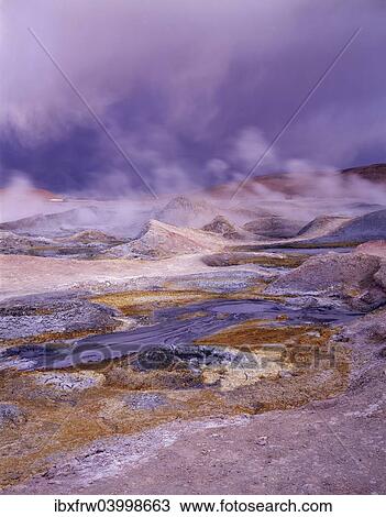 "Geyser, sulphurous smoke, clouds, Sol de Manana, Altiplano, Bolivia, South America" View Large Photo Image Stock Image - "Geyser, sulphurous smoke, clouds, Sol de Manana, Altiplano, Bolivia, South America". Fotosearch