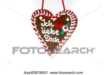 "Gingerbread heart with the writing """"Ich liebe Dich"""", German for """"I love you""""" View Large Photo Image Stock Image - "Gingerbread heart with the writing """"Ich liebe Dich"""", German for """"I love you""""". Fotosearch