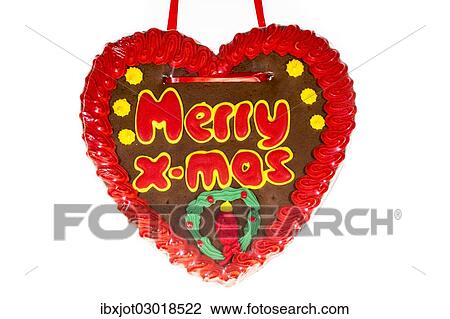 "Gingerbread heart with the writing """"Merry X-mas""""" View Large Photo Image Stock Image - "Gingerbread heart with the writing """"Merry X-mas""""". Fotosearch