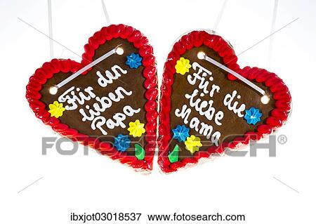 "Gingerbread hearts with the writing """"Fuer den lieben Papa"""" and """"Fuer die liebe Mama"""", German for """"to dear dad"""" and """"to dear mum""""" View Large Photo Image Stock Photo - "Gingerbread hearts with the writing """"Fuer den lieben Papa"""" and """"Fuer die liebe Mama"""", German for """"to dear dad"""" and """"to dear mum""""". Fotosearch