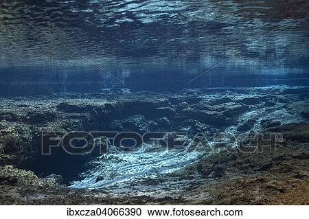 Stock Image - "Ginnie Springs Cavern with fresh water spring in Santa Fe River, Florida, United States, North America". Fotosearch