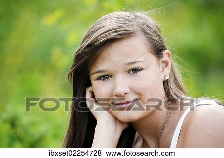 "Girl, 14 years, smiling, portrait" View Large Photo Image Stock Photo - "Girl, 14 years, smiling, portrait". Fotosearch