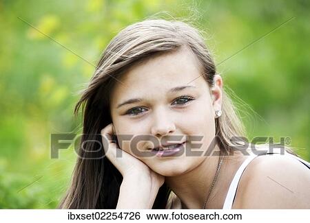 "Girl, 14 years, smiling, portrait" View Large Photo Image Stock Photograph - "Girl, 14 years, smiling, portrait". Fotosearch