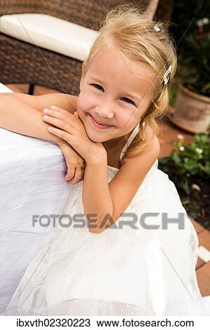 Stock Image - "Girl, 6 years, portrait". Fotosearch