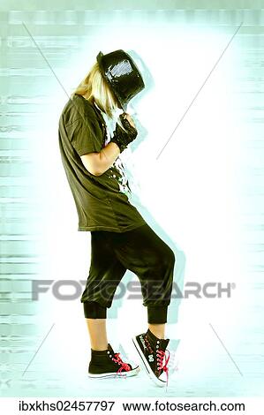 Stock Photo - "Girl posing with a hat, image processing". Fotosearch