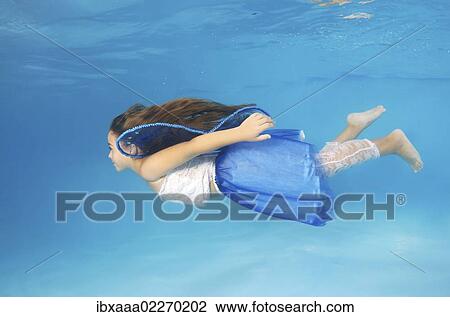 Girl presenting underwater fashion in pool View Large Photo Image Stock Image - Girl presenting underwater fashion in pool. Fotosearch