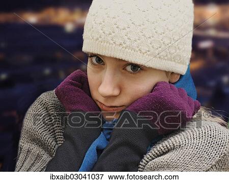 Girl wearing a hat and a scarf View Large Photo Image Stock Photo - Girl wearing a hat and a scarf. Fotosearch
