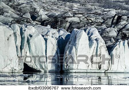 Stock Photo - "Glacial lake, Breioarlon glacier lagoon and Vatnajokull glacier, Austurland, Iceland, Europe". Fotosearch