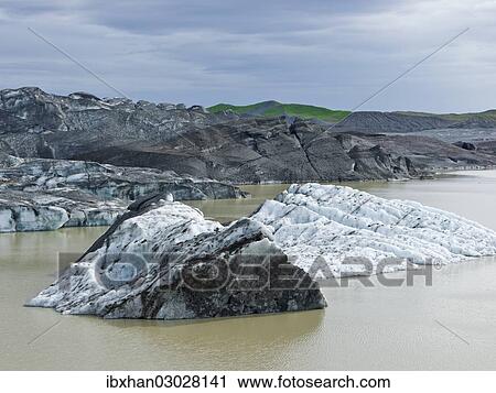 Stock Image - "Glacial lake of Svinafellsjoekull glacier, Skaftafell, Iceland, Europe". Fotosearch