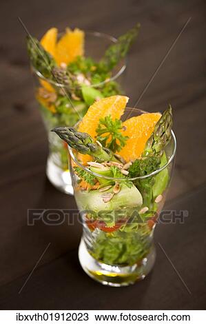 Glasses with asparagus salad View Large Photo Image Stock Image - Glasses with asparagus salad. Fotosearch