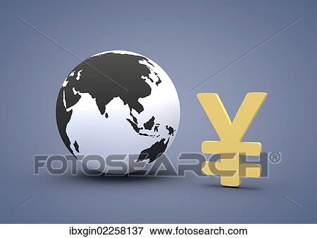 "Globe beside a yen sign, 3D illustration" View Large Photo Image Stock Photo - "Globe beside a yen sign, 3D illustration". Fotosearch