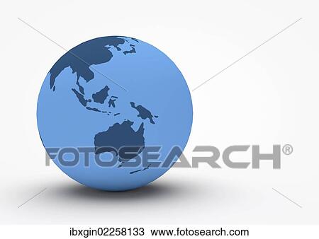 "Globe showing Asia and Australia, 3D illustration" View Large Photo Image Stock Image - "Globe showing Asia and Australia, 3D illustration". Fotosearch