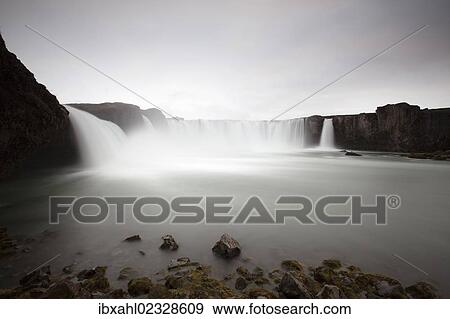 "Godafoss waterfall, Fossholl, North Iceland, Iceland, Europe" View Large Photo Image Stock Photo - "Godafoss waterfall, Fossholl, North Iceland, Iceland, Europe". Fotosearch