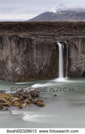Stock Image - "Godafoss waterfall, Fossholl, northern Iceland, Iceland, Europe". Fotosearch