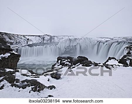 Picture - "Godafoss waterfall, Gemeinde Pingeyjarsveit, North Iceland, Iceland, Europe". Fotosearch