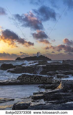 "Godrevy Lighthouse, St. Ives Bay, Cornwall, England, Great Britain, Europe" View Large Photo Image Stock Photo - "Godrevy Lighthouse, St. Ives Bay, Cornwall, England, Great Britain, Europe". Fotosearch