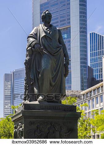 "Goethe monument at Goethe square, Rossmarkt, behind the Commerzbank, Frankfurt am Main, Hesse, Germany, Europe" View Large Photo Image Stock Photograph - "Goethe monument at Goethe square, Rossmarkt, behind the Commerzbank, Frankfurt am Main, Hesse, Germany, Europe". Fotosearch
