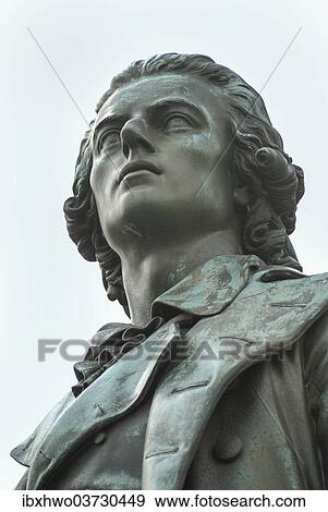 Stock Photo - "Goethe-Schiller monument, sculpture of Schiller, Weimar, Thuringia, Germany, Europe". Fotosearch