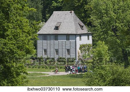 "Goethe's garden house, a group of visitors in front, Park an der Ilm, Weimar, Thuringia, Germany, Europe" View Large Photo Image Stock Image - "Goethe's garden house, a group of visitors in front, Park an der Ilm, Weimar, Thuringia, Germany, Europe". Fotosearch