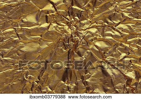 Stock Photo - "Gold foil, gold paper, crumpled". Fotosearch