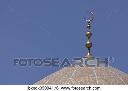 "Golden crescent moon on top of a mosque, Bahla, Ad Dakhiliyah, Oman, Asia" View Large Photo Image Stock Photograph - "Golden crescent moon on top of a mosque, Bahla, Ad Dakhiliyah, Oman, Asia". Fotosearch