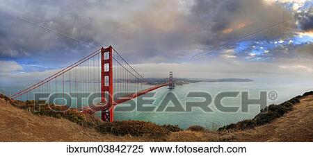 "Golden Gate Bridge at sunset with storm clouds, San Francisco, California, United States, North America" View Large Photo Image Stock Photography - "Golden Gate Bridge at sunset with storm clouds, San Francisco, California, United States, North America". Fotosearch