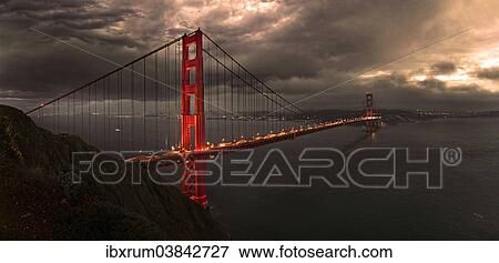 Stock Photo - "Golden Gate Bridge with storm clouds, San Francisco, California, United States, North America". Fotosearch
