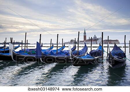 Picture - "Gondolas and San Giorgio Maggiore at back, from St. Mark's Square, Venice, Venezien, Italy, Europe". Fotosearch