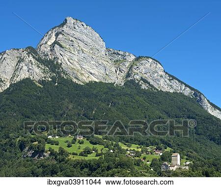 "Gonzen Mountain, with Schloss Sargans Castle below, Sargans, Canton of St. Gallen, Switzerland, Europe" View Large Photo Image Picture - "Gonzen Mountain, with Schloss Sargans Castle below, Sargans, Canton of St. Gallen, Switzerland, Europe". Fotosearch