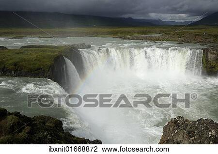 "Gooafoss waterfall, Godafoss, Iceland, Europe" View Large Photo Image Stock Image - "Gooafoss waterfall, Godafoss, Iceland, Europe". Fotosearch