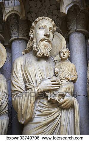 "Gothic statue of Saint Simeon, north porch, central portal, circa 1194-1230, Cathedral of Chartres, UNESCO World Heritage Site, France, Europe" View Large Photo Image Stock Photograph - "Gothic statue of Saint Simeon, north porch, central portal, circa 1194-1230, Cathedral of Chartres, UNESCO World Heritage Site, France, Europe". Fotosearch