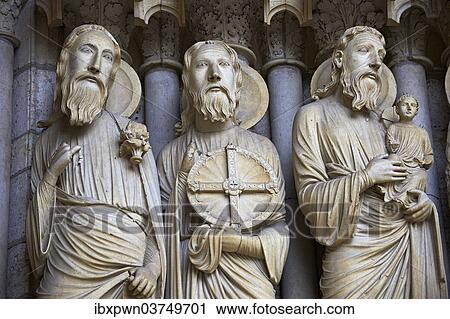 "Gothic statues, Isaiah, Jeremiah and Simeon, from left, north porch, central portal, circa 1194-1230, Cathedral of Chartres, UNESCO World Heritage Site, France, Europe" View Large Photo Image Stock Image - "Gothic statues, Isaiah, Jeremiah and Simeon, from left, north porch, central portal, circa 1194-1230, Cathedral of Chartres, UNESCO World Heritage Site, France, Europe". Fotosearch