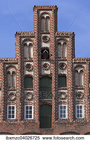 Stock Photography - "Gothic stepped gable, Luneburg, Lower Saxony, Germany, Europe". Fotosearch