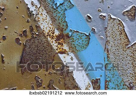 Stock Image - "Graffiti, detail on rusty metal, Rijeka, Croatia, Europe". Fotosearch