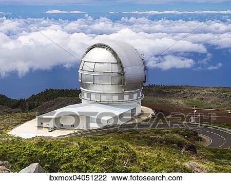 "Gran Telescopio Canarias, observatory on Roque de los Muchachos above the clouds, Parque Nacional de la Caldera de Taburiente, Caldera, La Palma, Canary Islands, Spain, Europe" View Large Photo Image Stock Image - "Gran Telescopio Canarias, observatory on Roque de los Muchachos above the clouds, Parque Nacional de la Caldera de Taburiente, Caldera, La Palma, Canary Islands, Spain, Europe". Fotosearch
