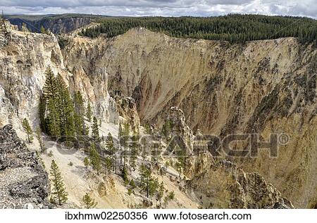 "Grand Canyon of the Yellowstone River, view from Lookout Point at the North Rim towards Artist Point, Yellowstone National Park, Wyoming, USA" View Large Photo Image Stock Photograph - "Grand Canyon of the Yellowstone River, view from Lookout Point at the North Rim towards Artist Point, Yellowstone National Park, Wyoming, USA". Fotosearch