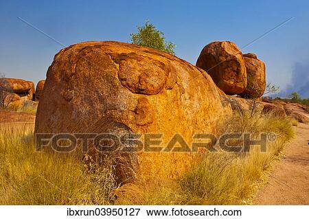 Stock Photo - "Granite boulders in the Devil's Marbles Conservation Reserve, Karlu Karlu, Northern Territories, Australia, Oceania". Fotosearch