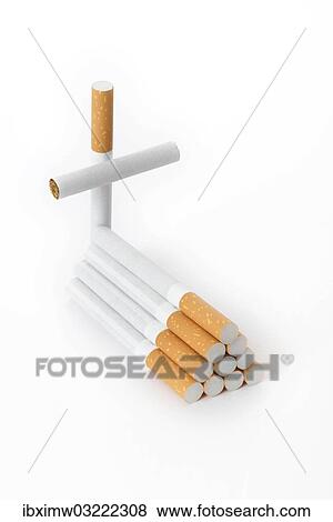Stock Photo - "Grave made of cigarettes, symbolic image, death from smoking, smoking kills, Germany, Europe". Fotosearch