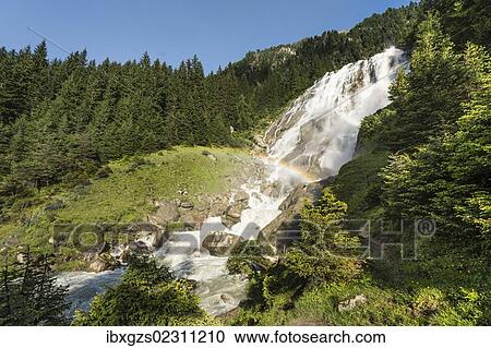"Grawa waterfall at the Wild Water Way, with rainbow, Grawa Alm, mountain pasture, Stubai Valley, Tyrol, Austria, Europe" View Large Photo Image Stock Image - "Grawa waterfall at the Wild Water Way, with rainbow, Grawa Alm, mountain pasture, Stubai Valley, Tyrol, Austria, Europe". Fotosearch