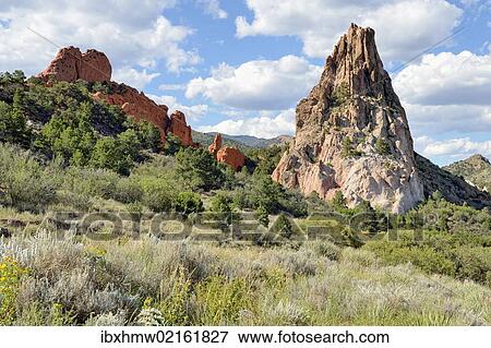 "Gray Rock or Cathedral Rock, Garden of the Gods, red sandstone rocks, Colorado Springs, Colorado, USA" View Large Photo Image Stock Photo - "Gray Rock or Cathedral Rock, Garden of the Gods, red sandstone rocks, Colorado Springs, Colorado, USA". Fotosearch