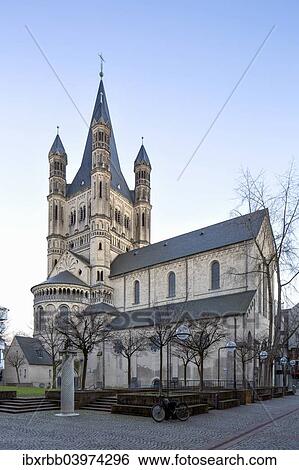 Stock Photograph - "Great Saint Martin Church in Cologne's historic centre, Cologne, North Rhine-Westphalia, Germany, Europe". Fotosearch