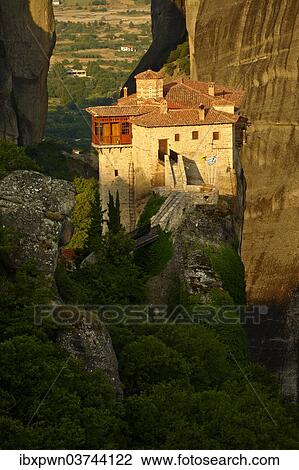 "Greek Orthodox Roussanou Monastery, Meteora Mountains, Greece, Europe" View Large Photo Image Stock Image - "Greek Orthodox Roussanou Monastery, Meteora Mountains, Greece, Europe". Fotosearch