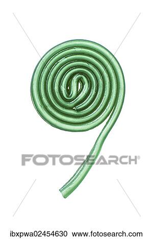 Stock Image - Green fruit gum snail. Fotosearch