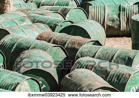 Green metal barrels View Large Photo Image Stock Photography - Green metal barrels. Fotosearch