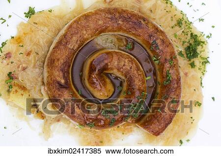 "Grilled bratwurst, a sausage with sauerkraut" View Large Photo Image Stock Photography - "Grilled bratwurst, a sausage with sauerkraut". Fotosearch