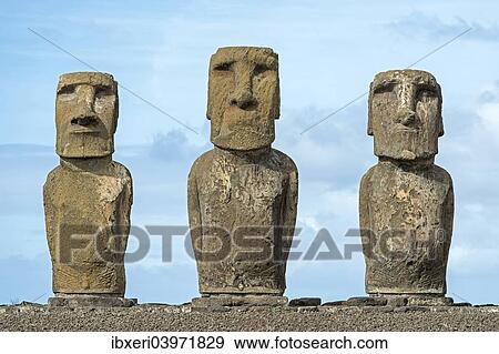 "Group of Moai, Rano Raraku, Easter Island, Chile, South America" View Large Photo Image Stock Photo - "Group of Moai, Rano Raraku, Easter Island, Chile, South America". Fotosearch