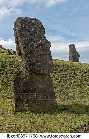"Group of Moai statues, Rano Raraku, Easter Island, Chile, South America" View Large Photo Image Stock Photo - "Group of Moai statues, Rano Raraku, Easter Island, Chile, South America". Fotosearch
